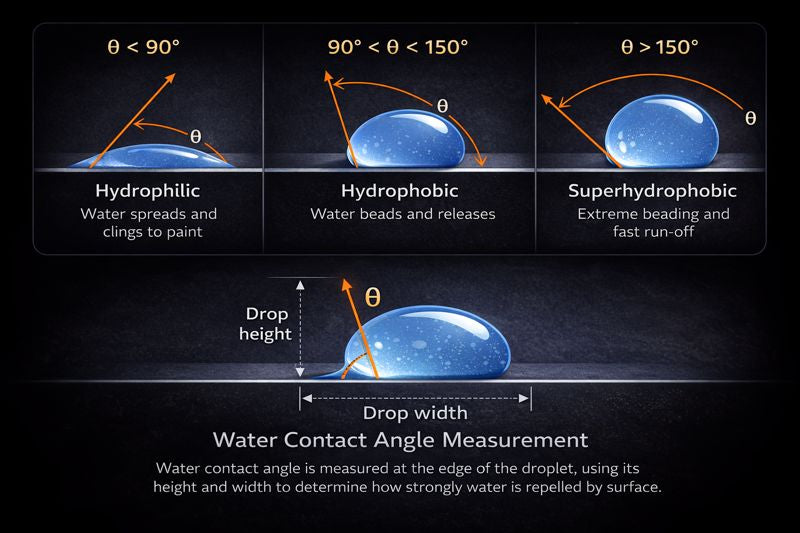 Water Contact Angle Explained: Why It Matters for Graphene Ceramic Coa